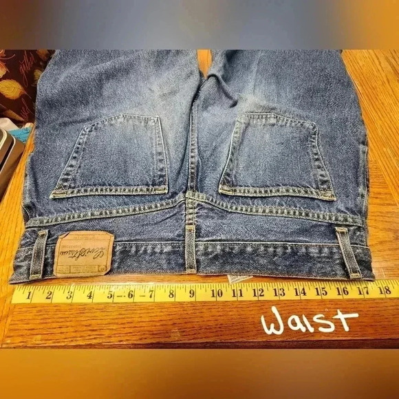 Levis Strauss 100% Cotton Blue Jeans Relaxed Fit Misses 16 Long - Picture 5 of 7